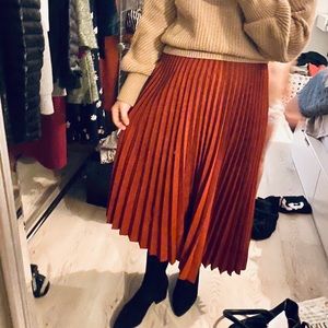 Mango Suede Fabric Red Skirt size 2